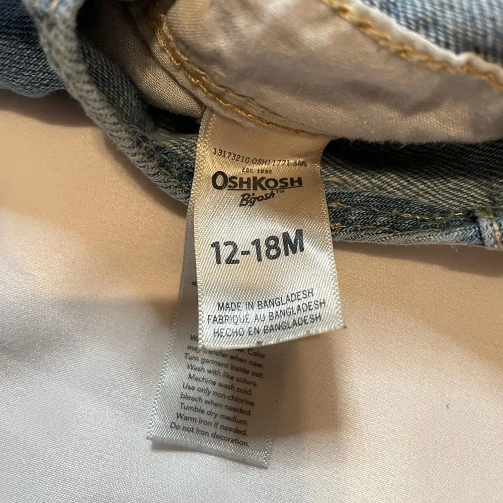 Girls Oshkosh size 12-18 months denim overalls